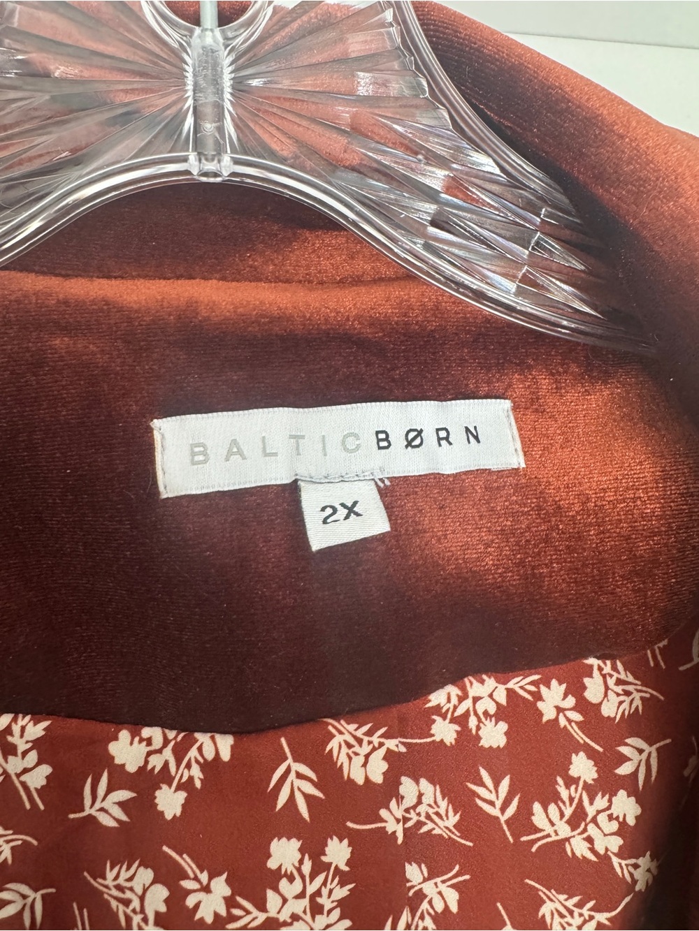 Baltic Born Brinton Velvet Blazer Cinnamon Size 2XL Burnt Orange Copper - Picture 6 of 8